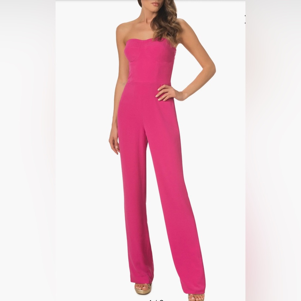 Dress the Population Fuchsia Strapless Jumpsuit